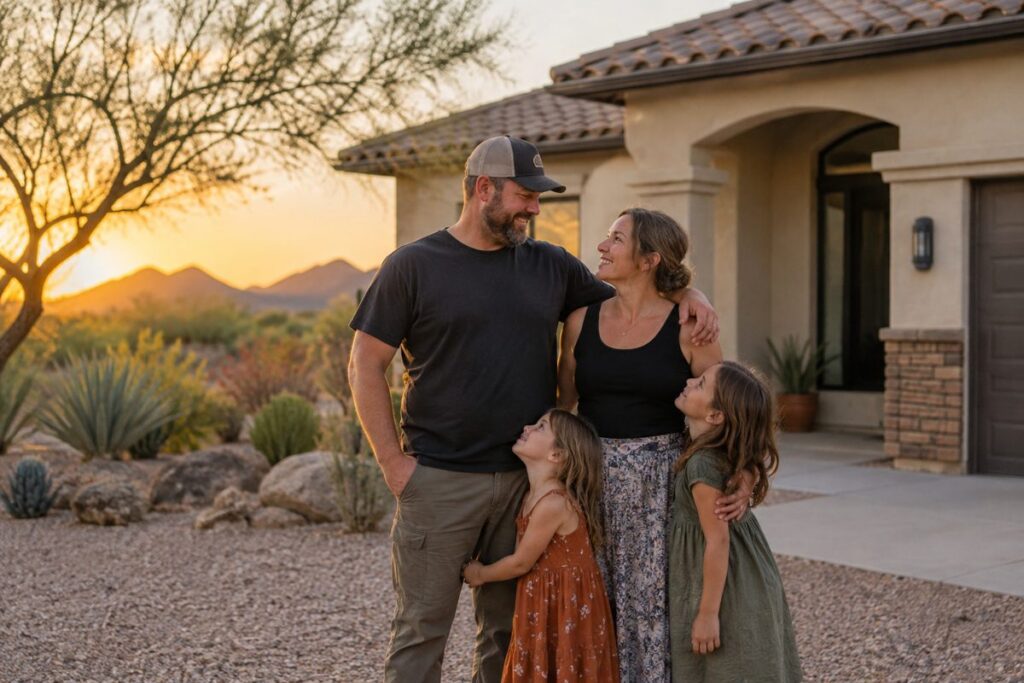 Life insurance – Contractor business owner with his family in Arizona