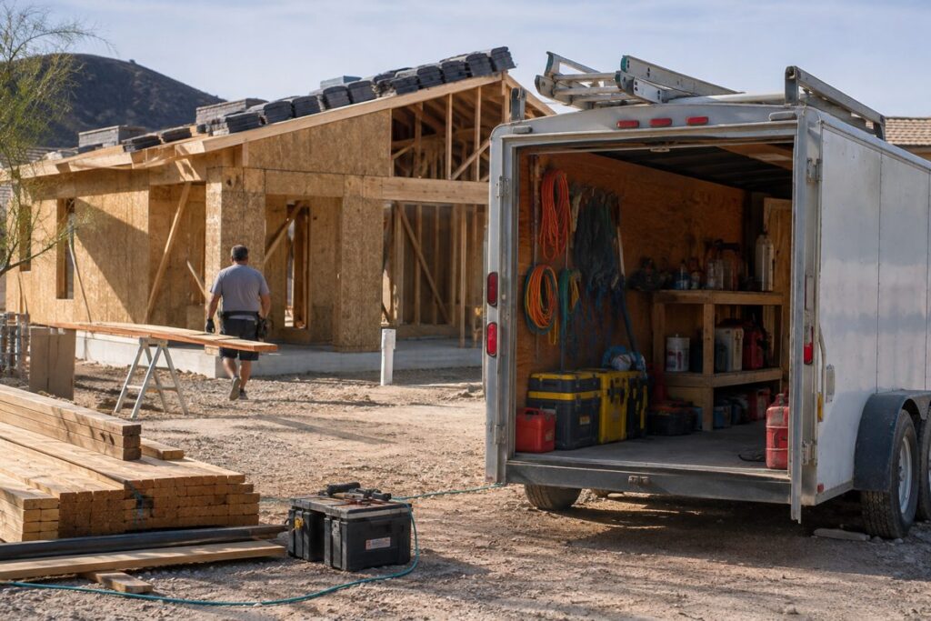 Property insurance – Contractor tools and equipment at an Arizona job site